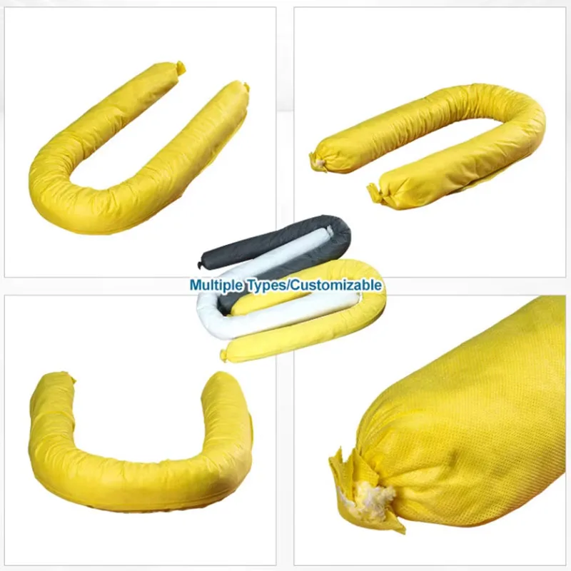 Effective Grey Universal Absorbent Socks for All-purpose Spillage 7 Yellow-chemical-absorbent-socks